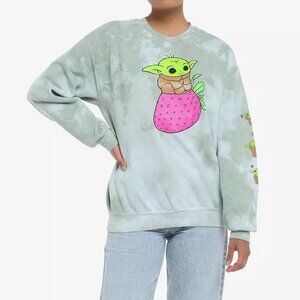 Star Wars Baby Yoda with Strawberry Tie-Dye Sweatshirt